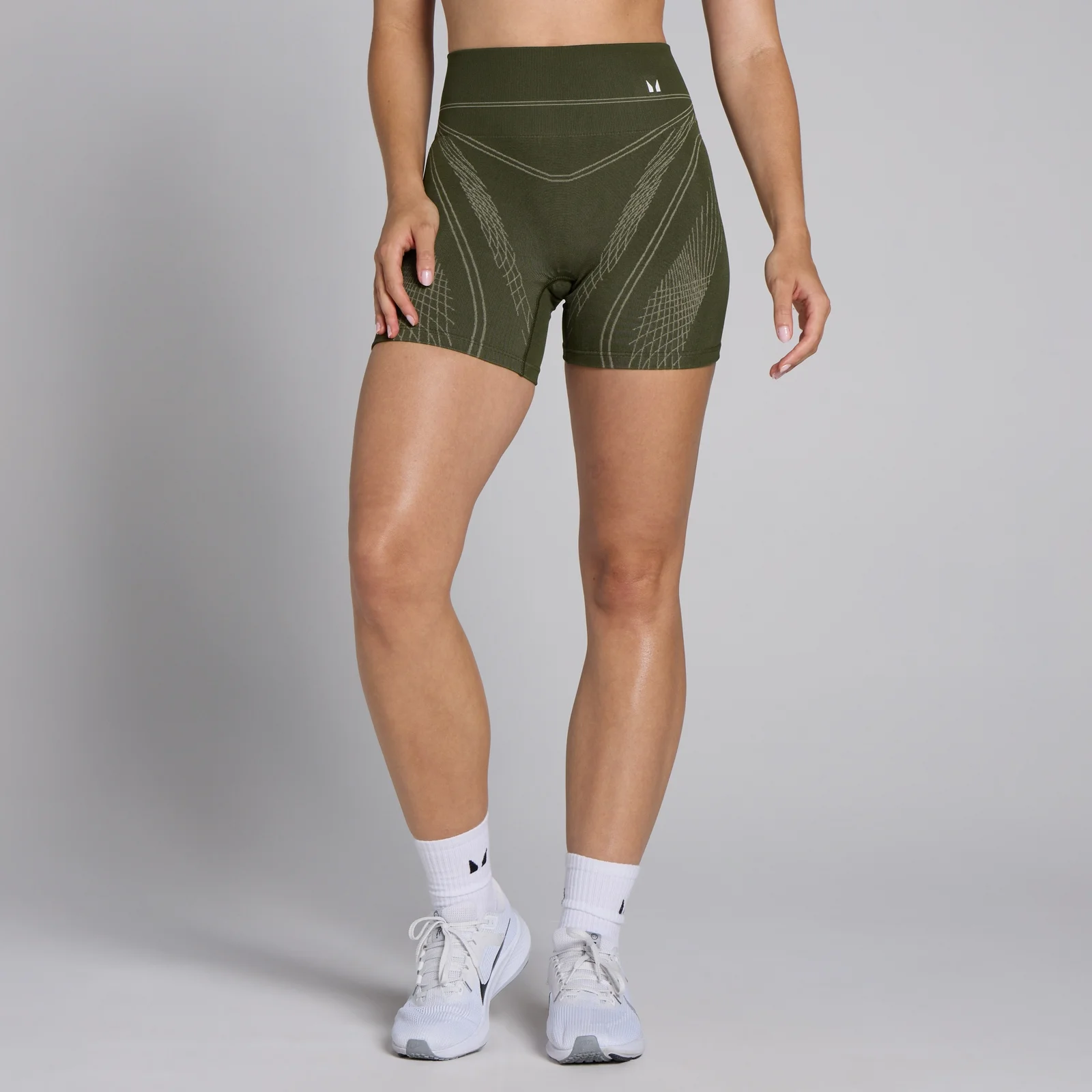 MP Women's Tempo Seamless Linear Shorts - Dark Olive - XS Image 1