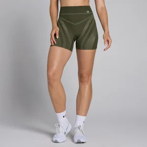 MP Women's Tempo Seamless Linear Shorts - Dark Olive - Size XS