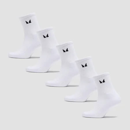 MP Unisex Crew Socks (5 Pack) - White