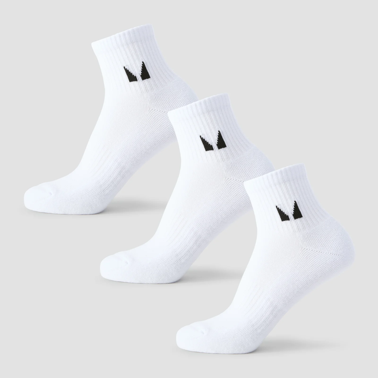 MP Unisex Ankle Socks (3 Pack) - White - UK 9-11 Image 1