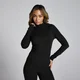 MP Women's Tempo Sculpt Funnel Neck Sheer Top - Black
