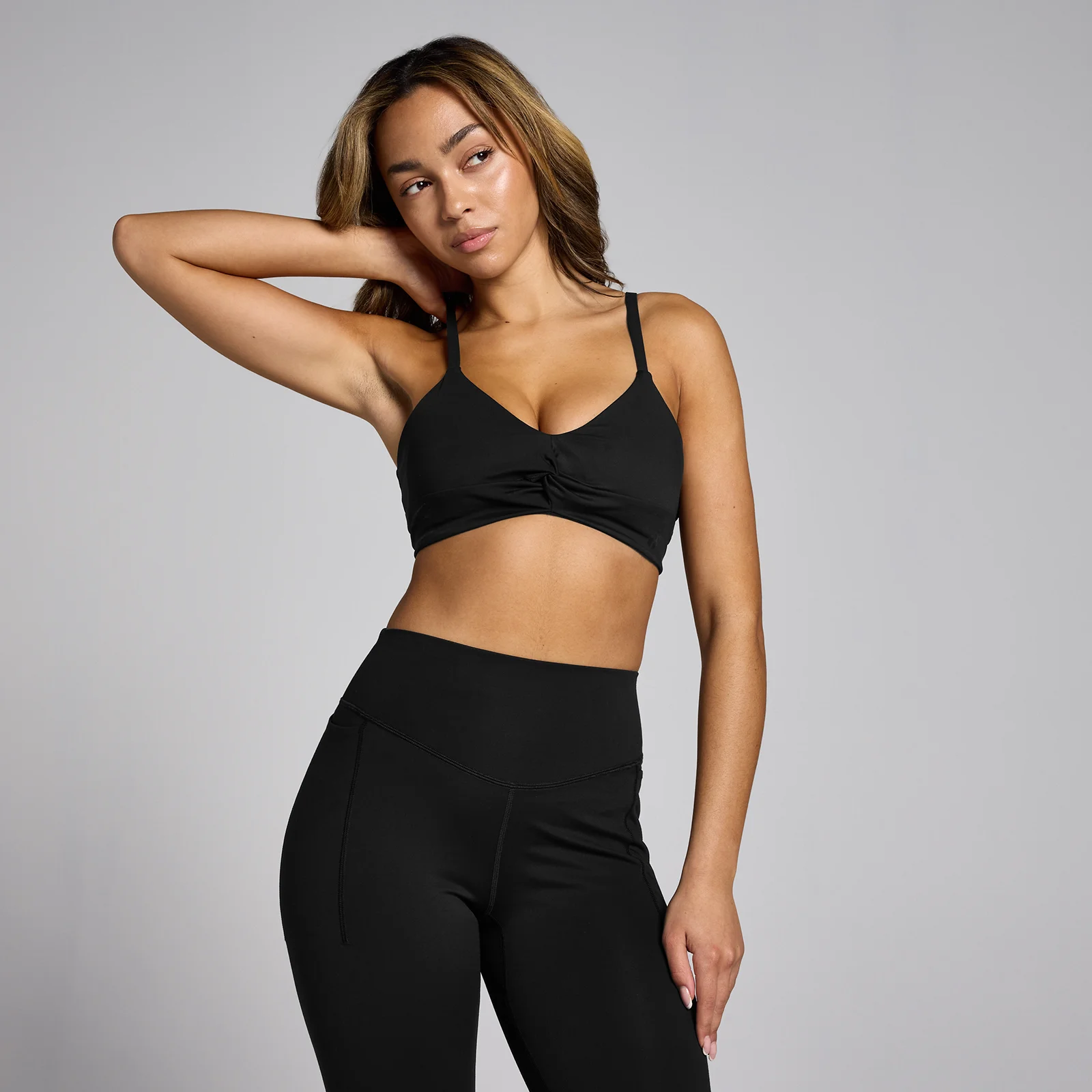 MP Women's Tempo Sculpt Twist Front Sports Bra - Black - S Image 1