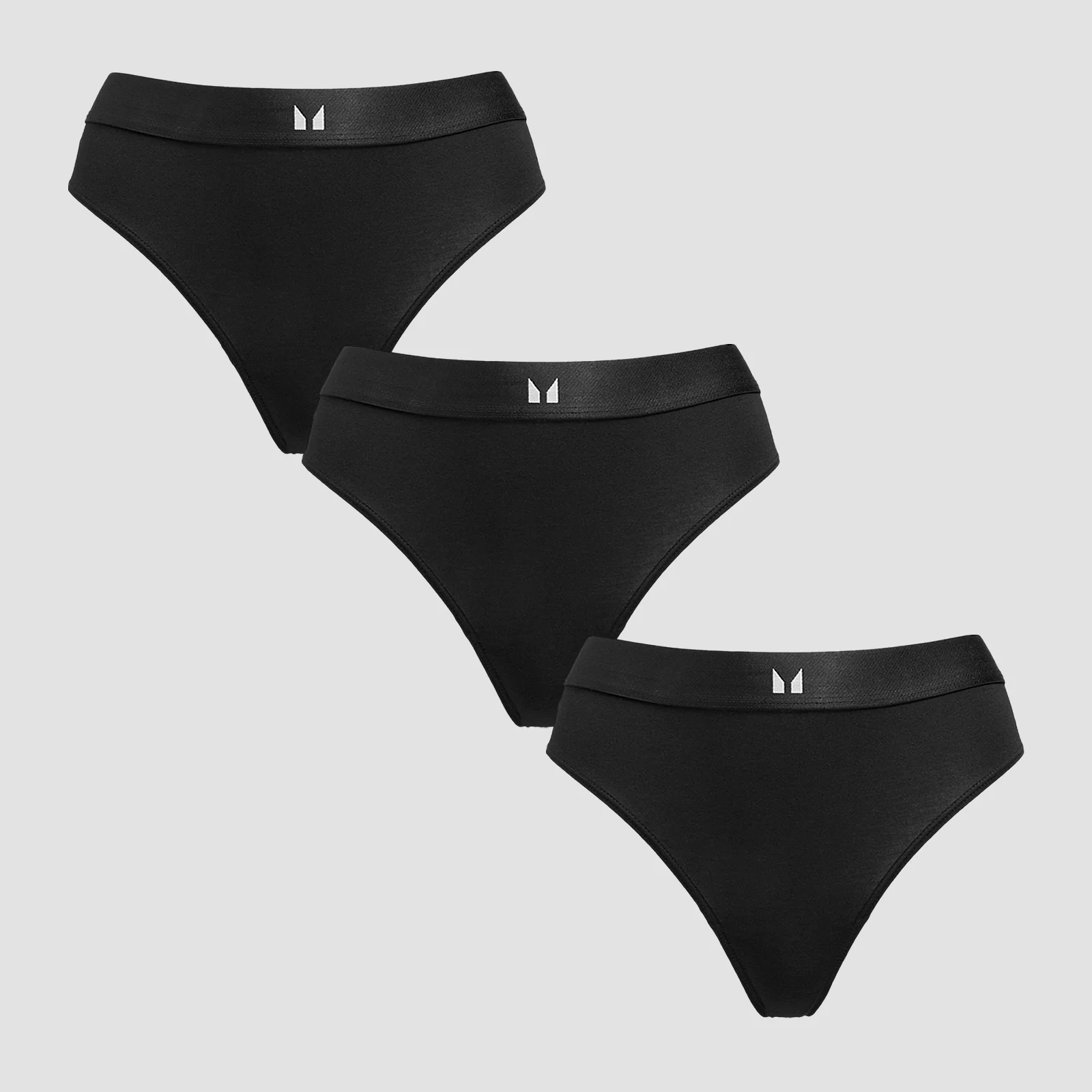 MP Women's Mid Rise Thong (3 Pack) - Black - XL Image 1