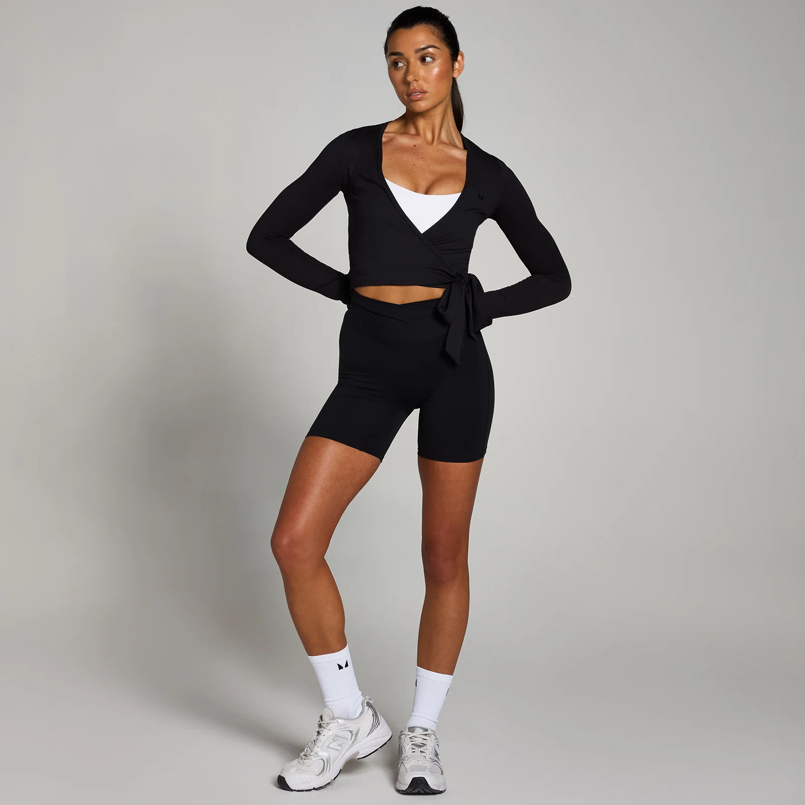 MP Women's Tempo Wrap Top - Black - XS Image 3