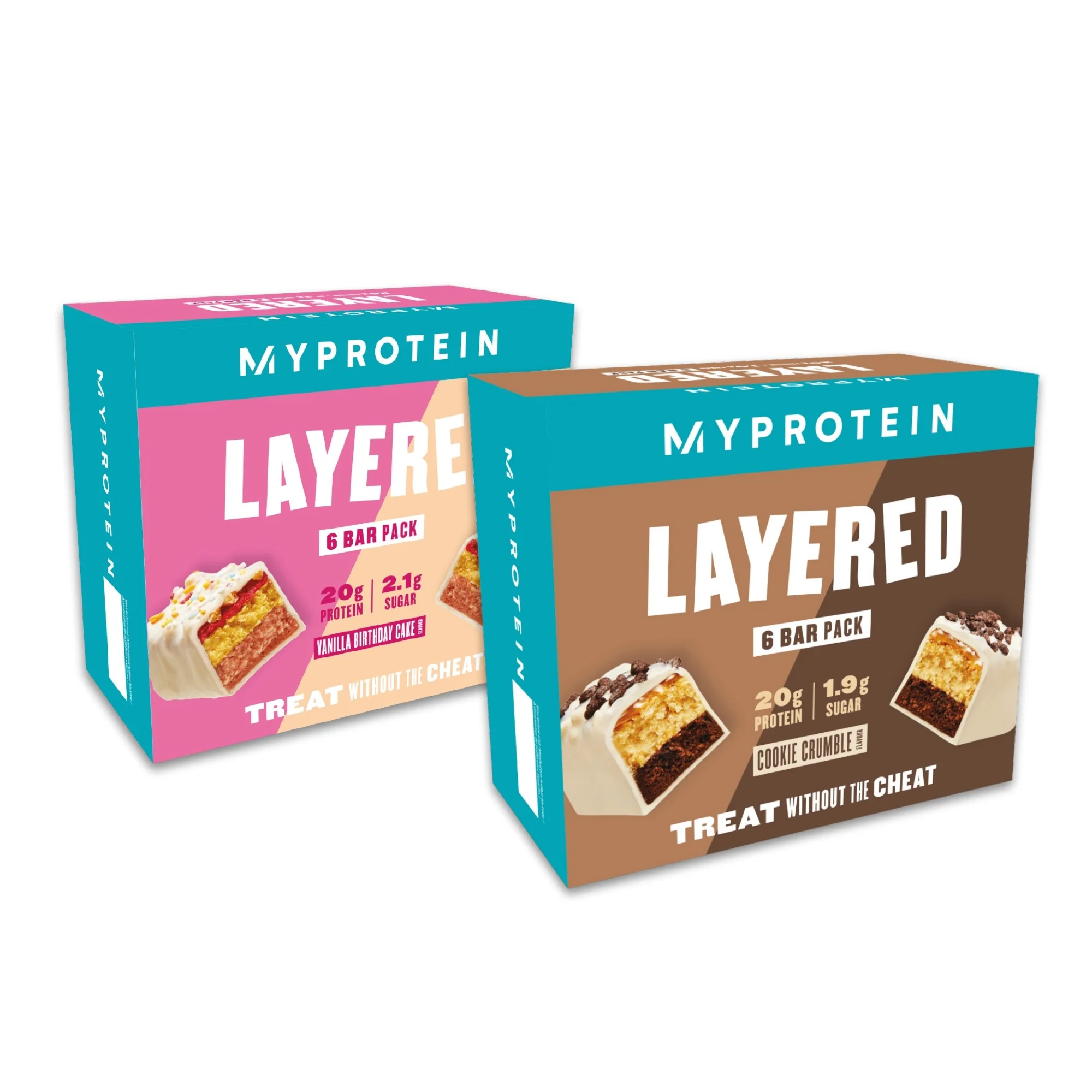 Layered Protein Bar Mix & Match Twin Pack - Peanut Pretzel - Birthday Cake - 12Bars Image 1