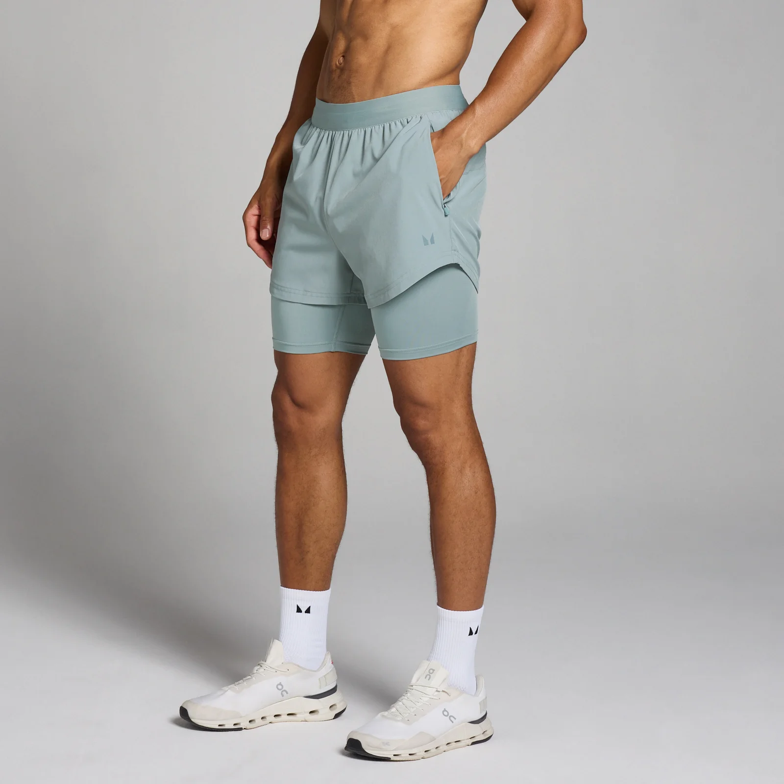 MP Men's Tempo 2 in 1 Shorts - Lead - S Image 1
