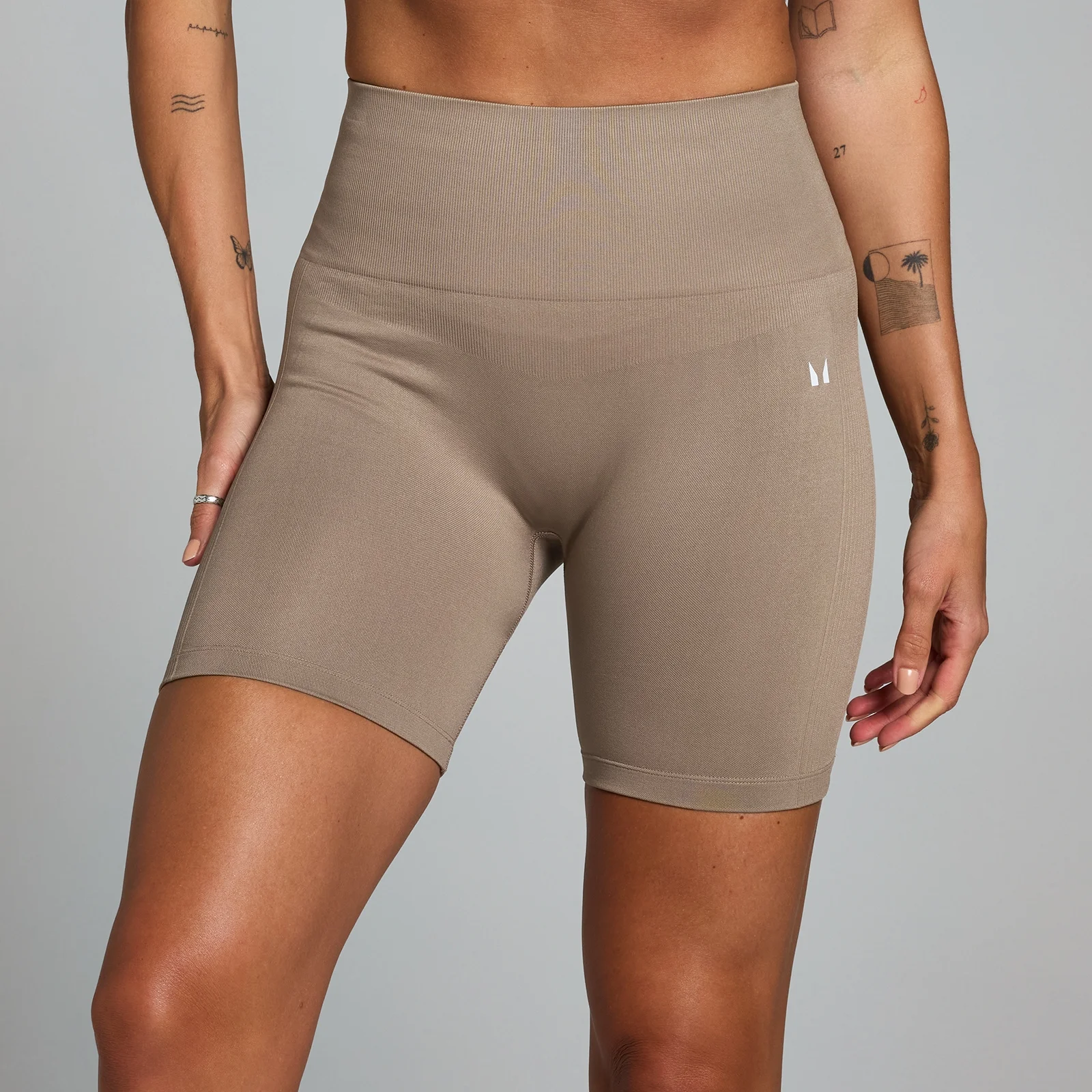 MP Women's Shape Seamless Cycling Shorts - Light Taupe - M Image 1