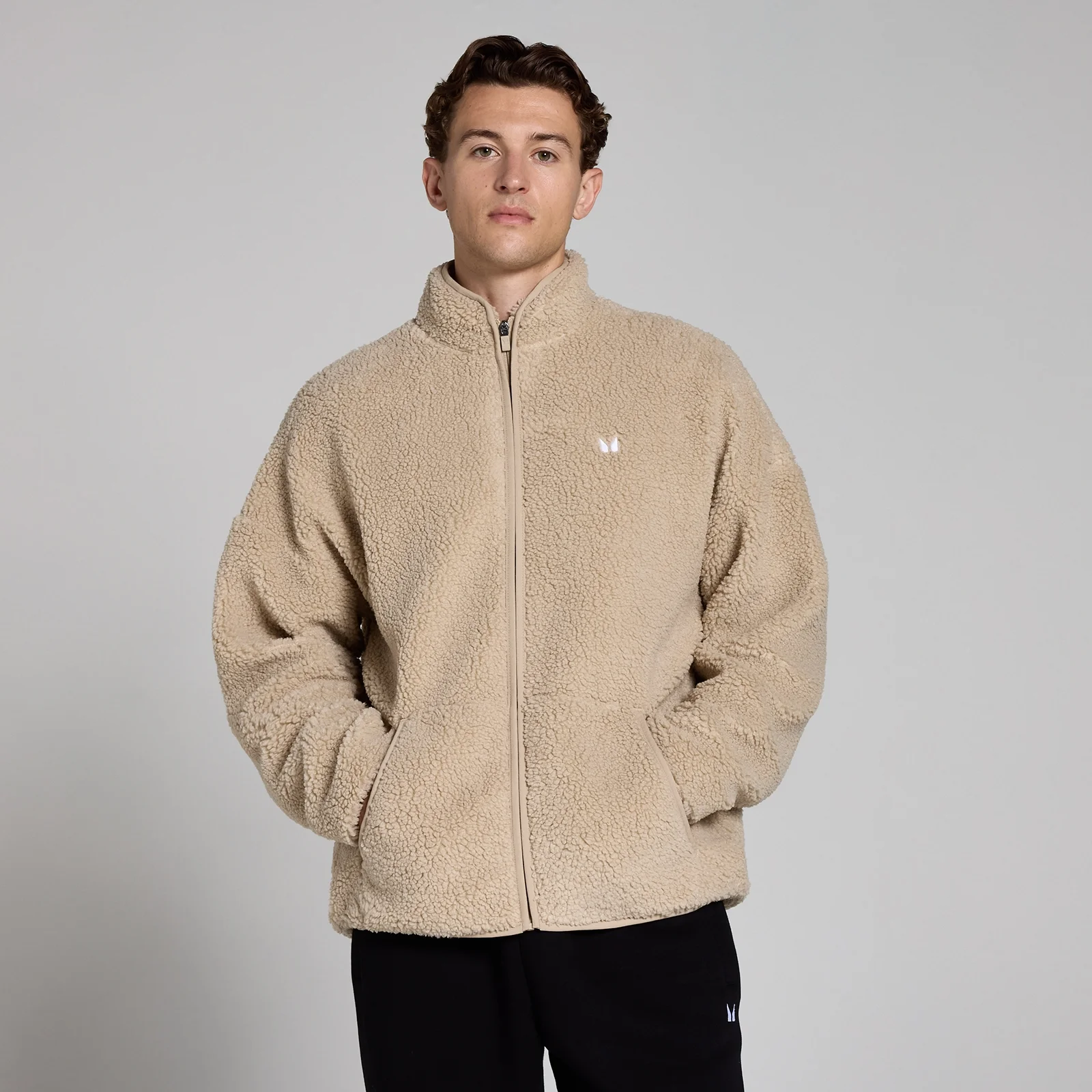 MP Men's Borg Full Zip -Oat - XS Image 1
