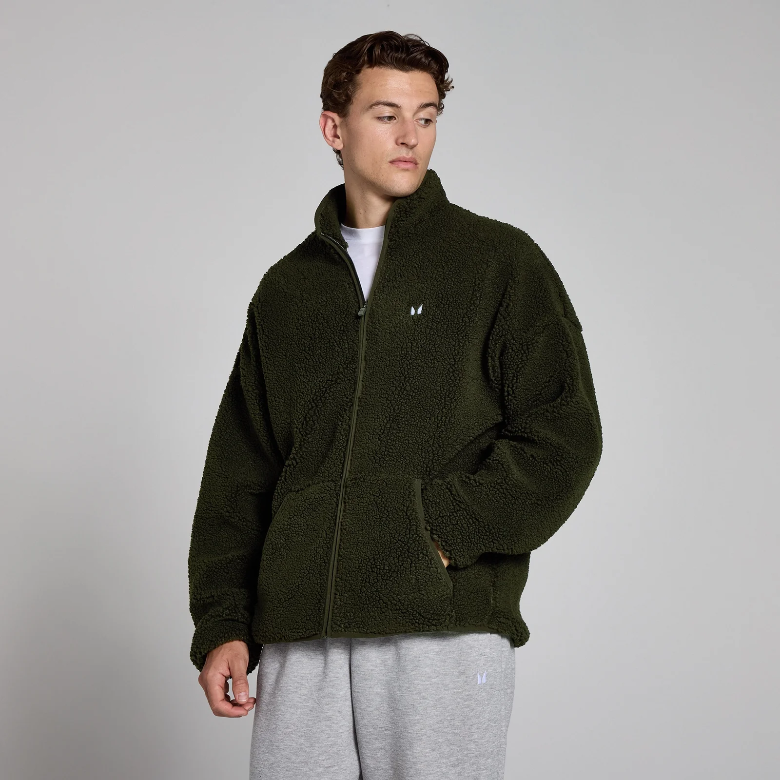 MP Men's Borg Full Zip - Forest Green - XS Image 1
