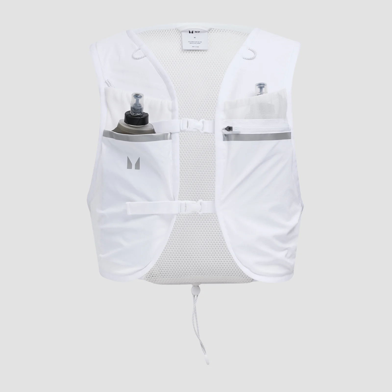 MP Unisex Hydration Vest & 2 Soft Running Bottles Bundle - White - L Image 1