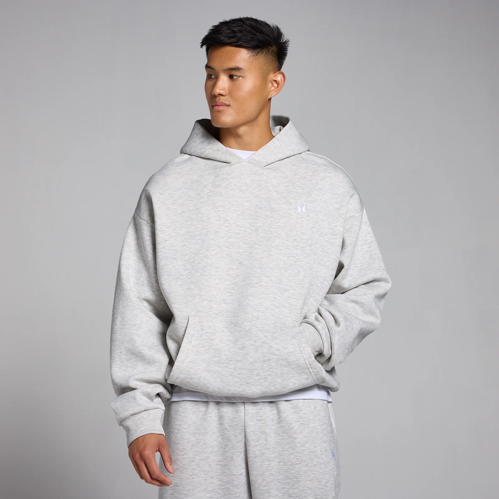 MP Men's Rest Day Oversized Hoodie - Light Grey Marl - XS Image 1