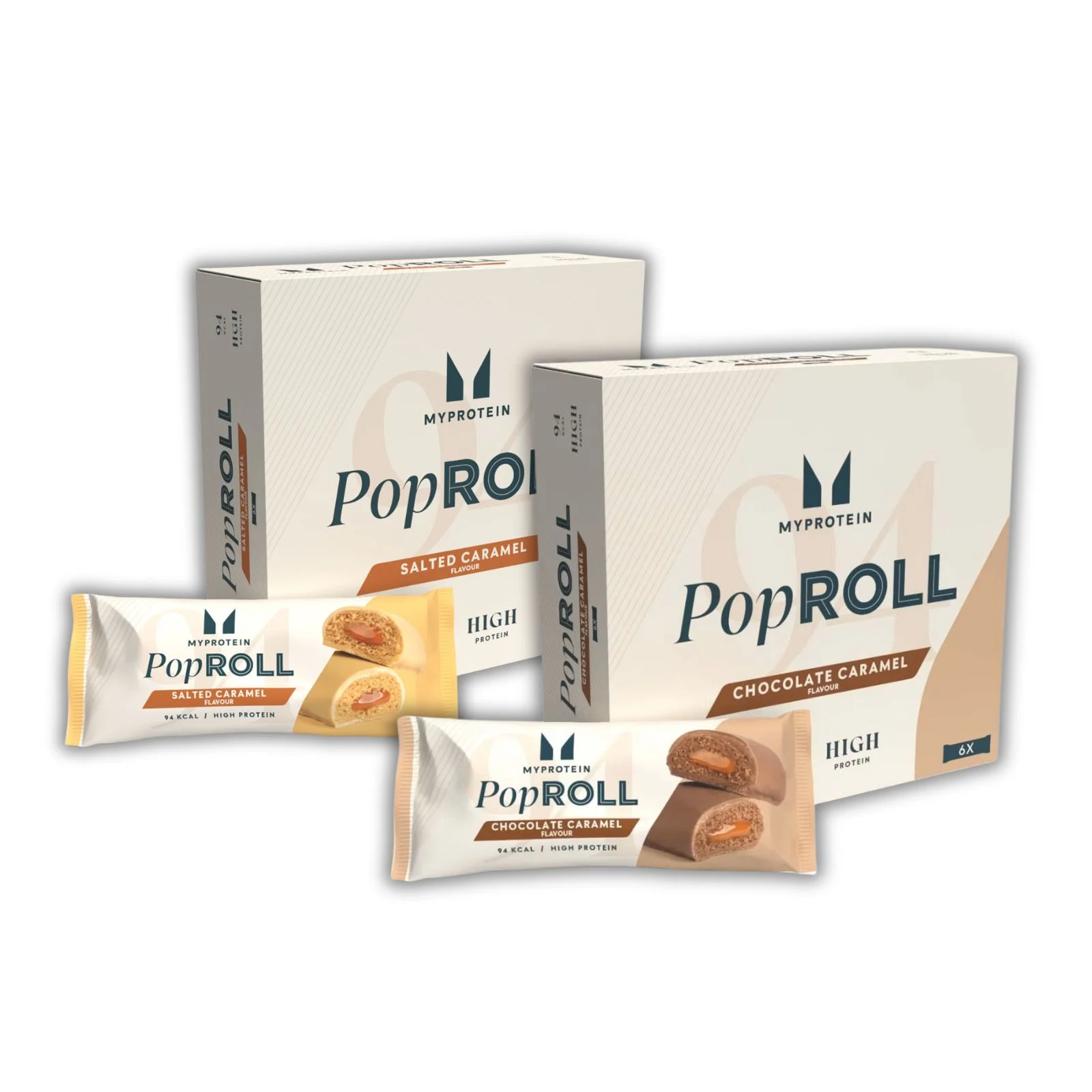 Pop Roll 4 In Pop Rolls Dual Pack - Chocolate Caramel & Salted Caramel | Myprotein NZ
