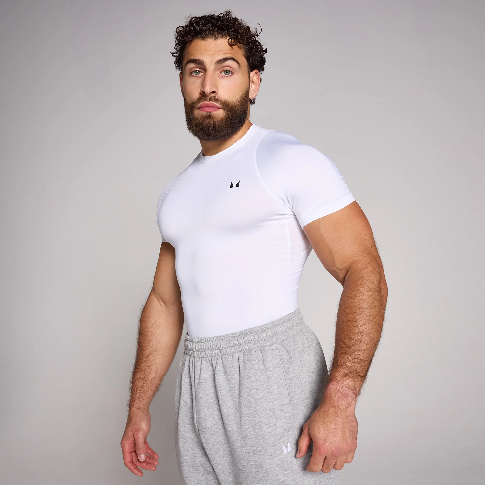 Men's Training Short Sleeve Compression T-Shirt - White - XL Image 1
