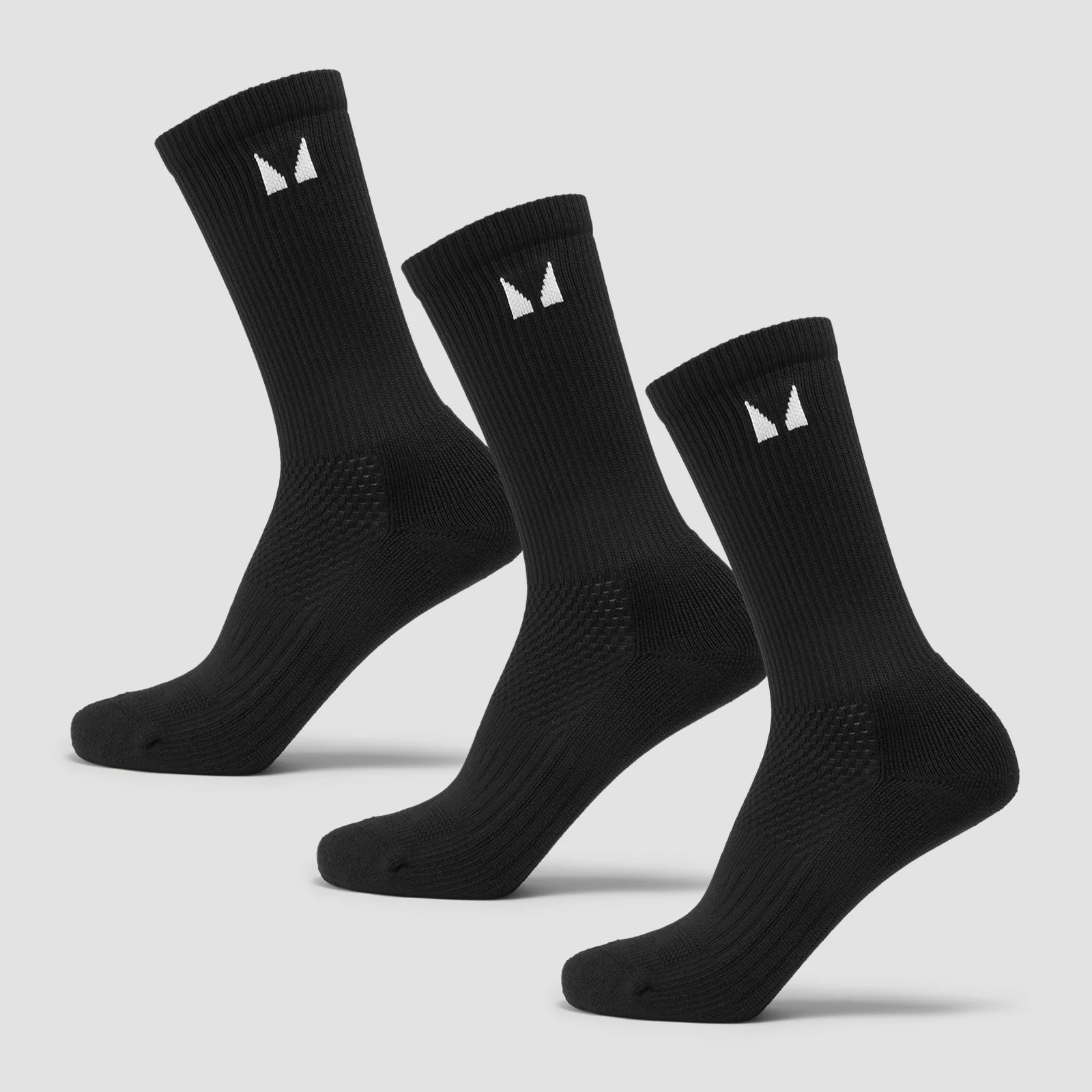 MP Running Socks (3 pack) - Black - UK 12-14 Image 1