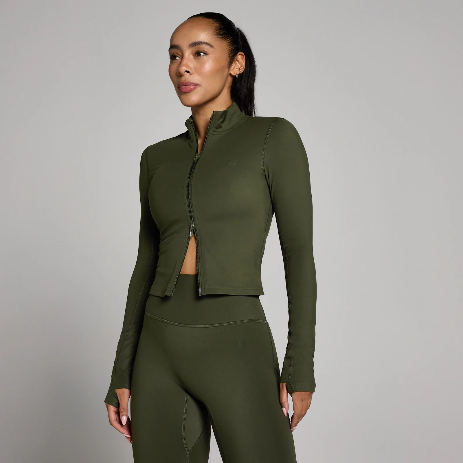 MP Women's Tempo Cropped Jacket - Forest Green - XS Image 1