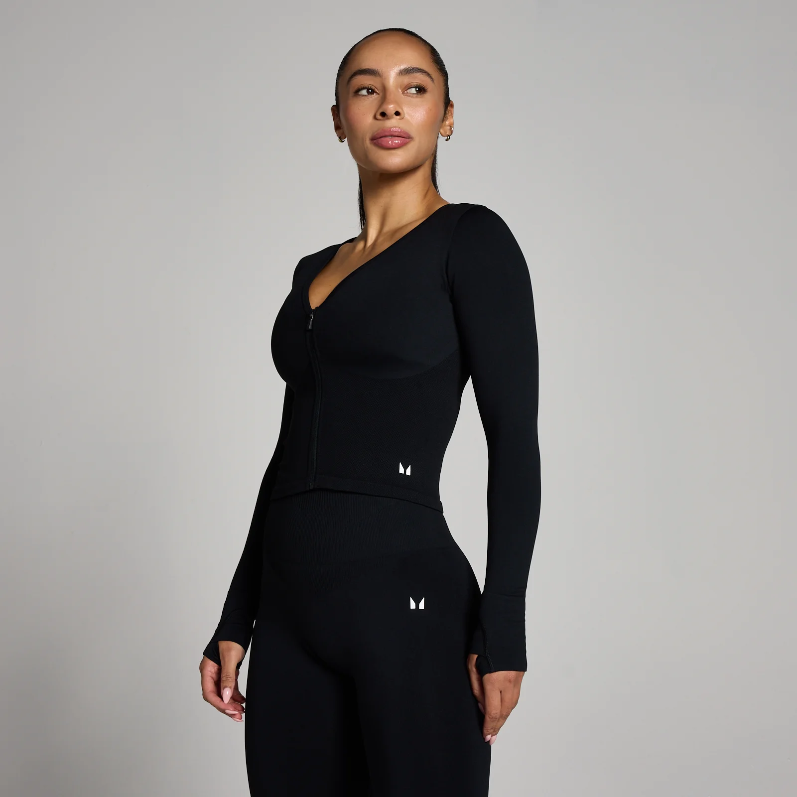 MP Women's Tempo Seamless Cropped Jacket - Black - M Image 1