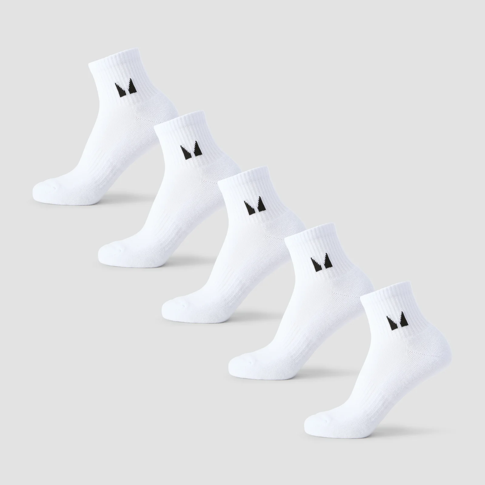 MP Unisex Ankle Socks (5 Pack) - White - UK 6-8 Image 1