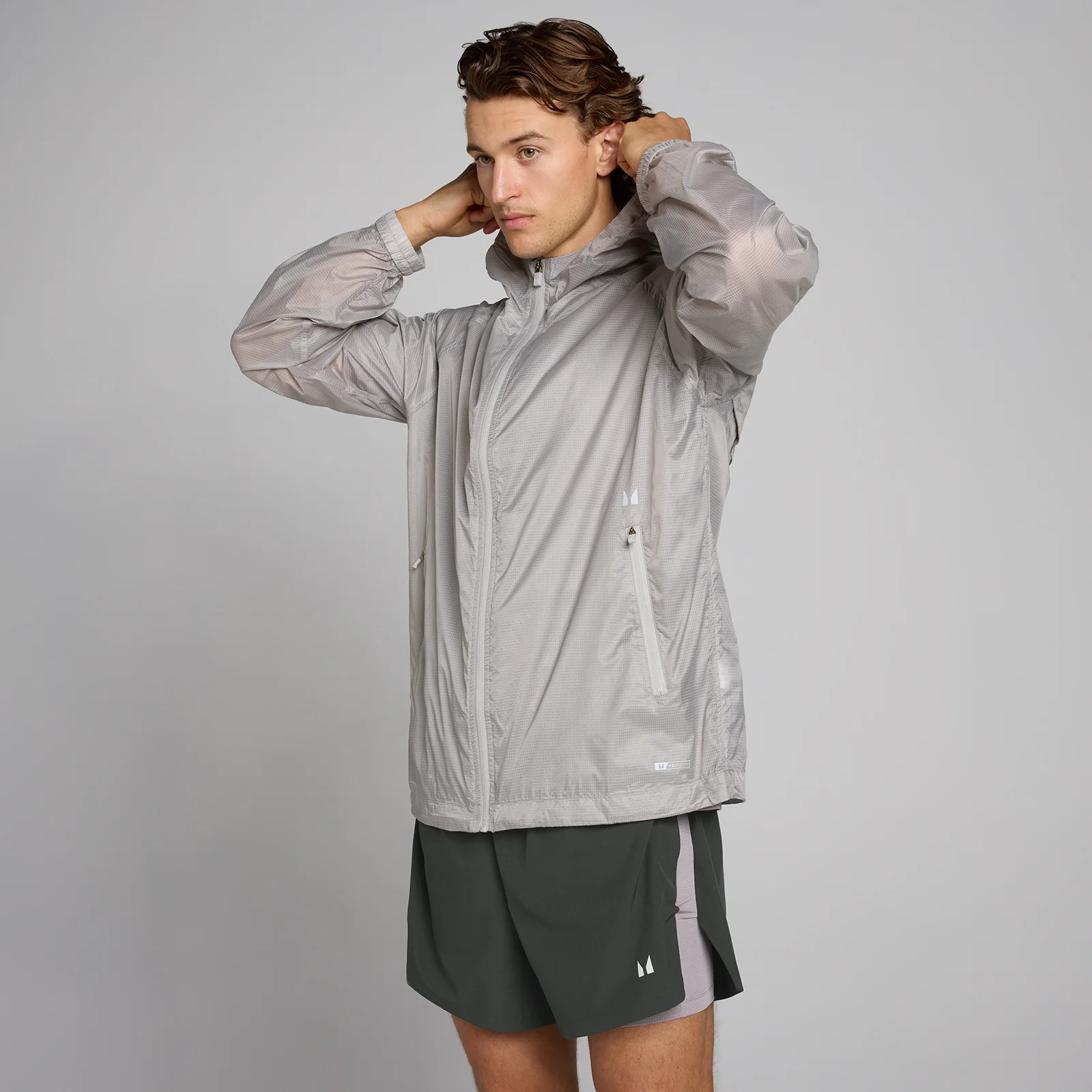 MP Men's Velocity Ultra Grid Windbreaker - Clouded Grey - XS Image 1