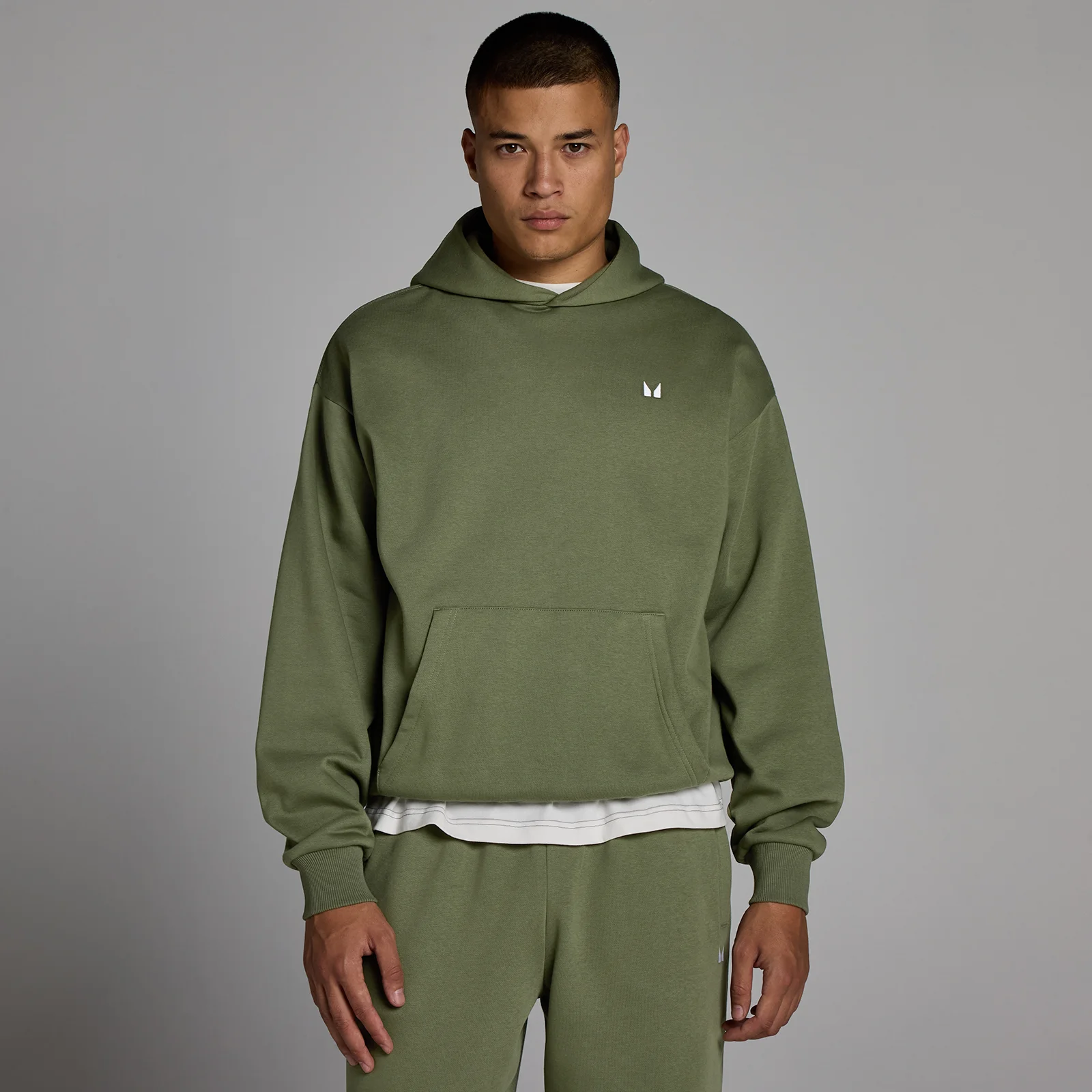 MP Men's Rest Day Oversized Hoodie - Washed Olive - XS Image 1