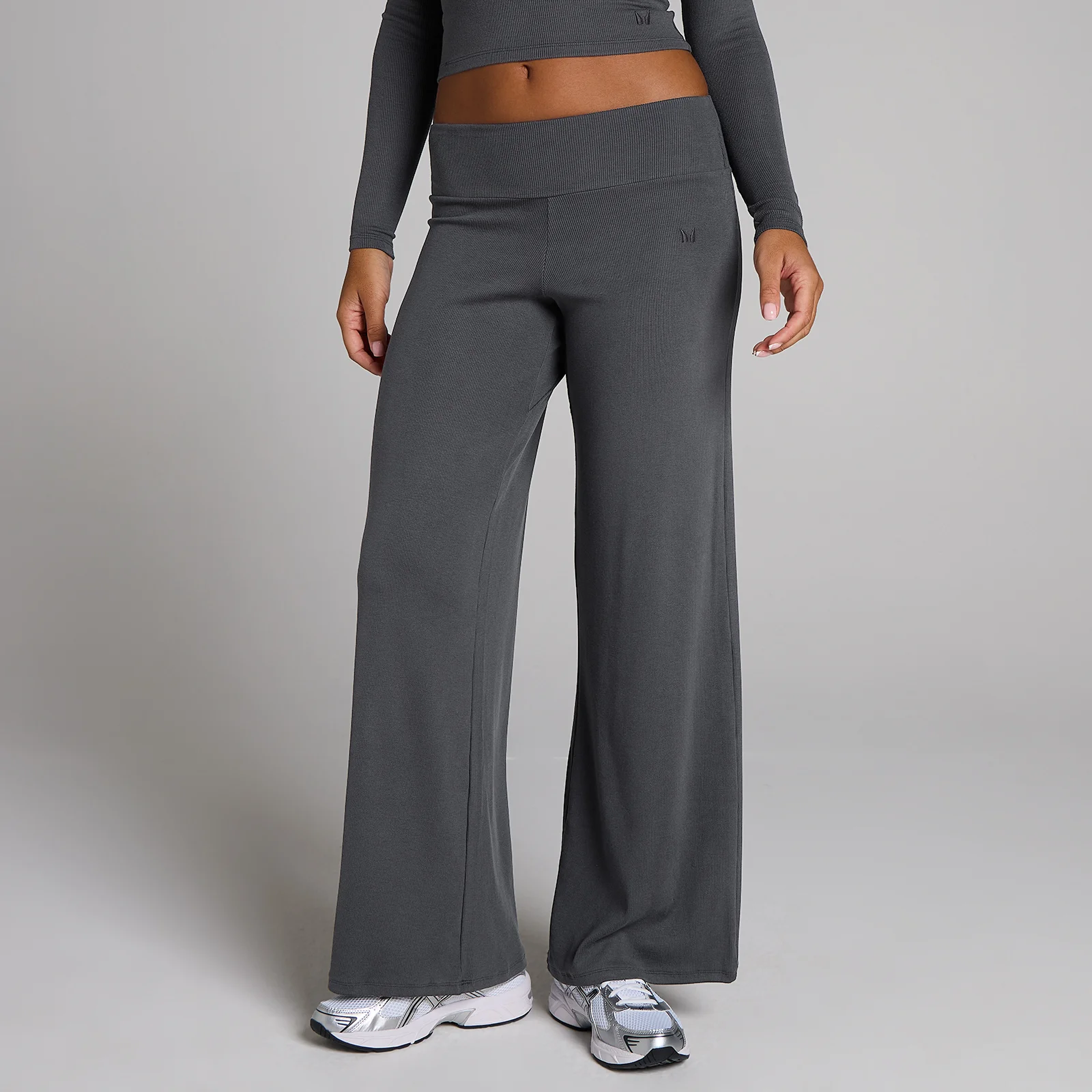 MP Women's Ribbed Wide Leg Leggings - Robust Grey - XS Image 1